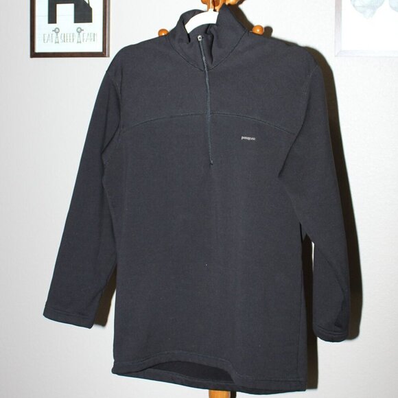 Patagonia Men's Capilene Expedition Weight Stretch Zip-T Black Size Medium - Picture 1 of 6